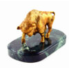 Bronze statuette on natural stone Bison