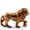 Bronze statuette Lion with paw on the ball (left)