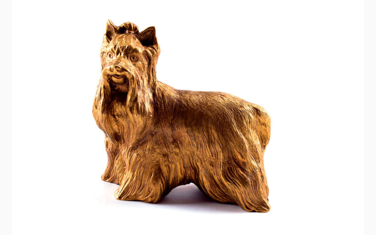 Bronze sculpture Yorkshire Terrier