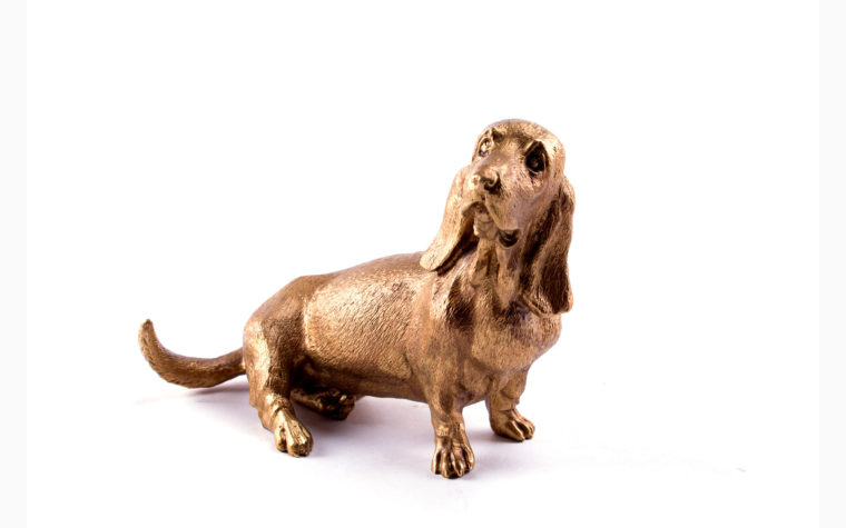 Bronze sculpture Basset hound
