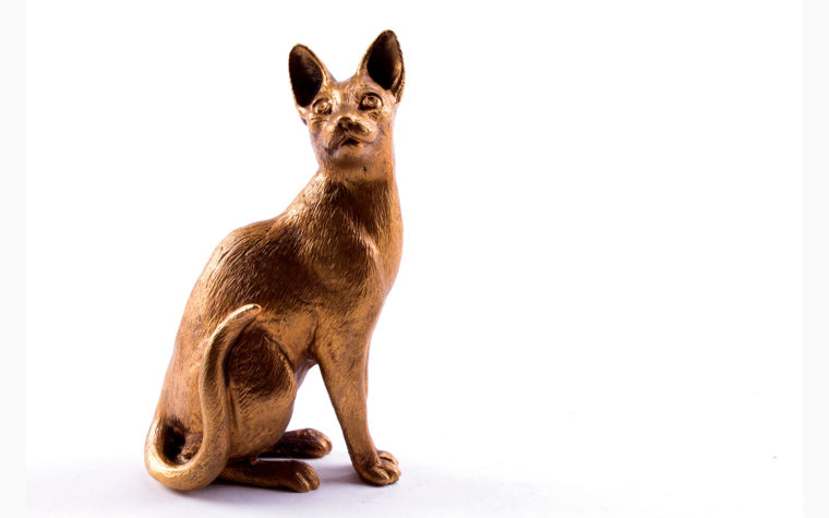 Bronze figurine Cornish Rex cat