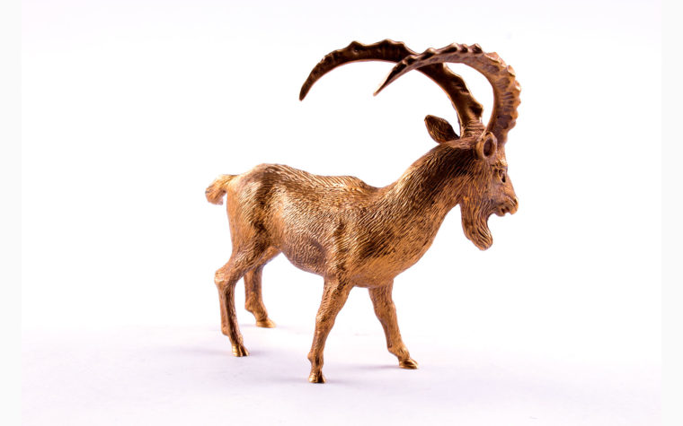 Bronze statuette Bezoar ibex