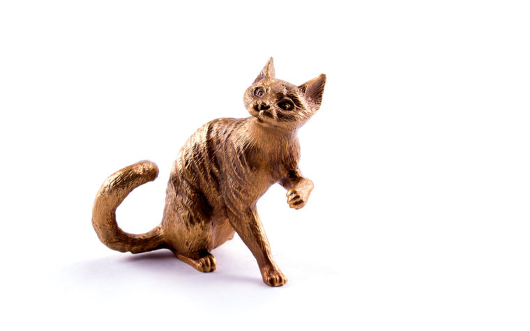 Bronze statuette  cat Devon Rex