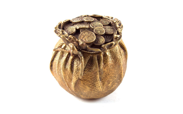 Šperkovnice z bronzu Měšec na peníze