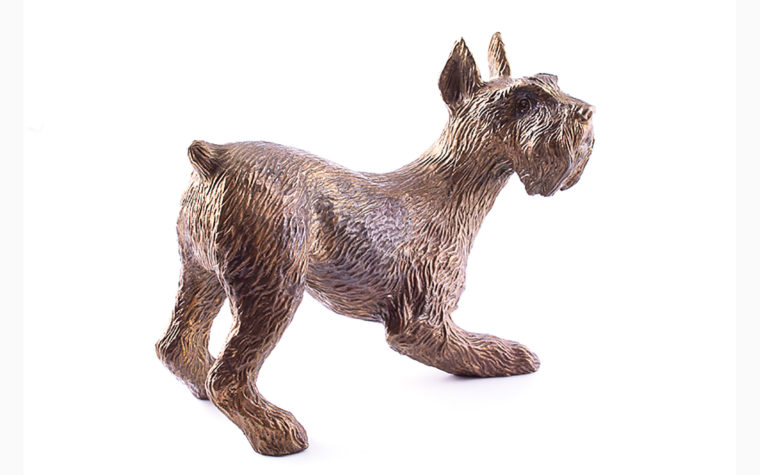 Bronze sculpture Black Russian Terrier